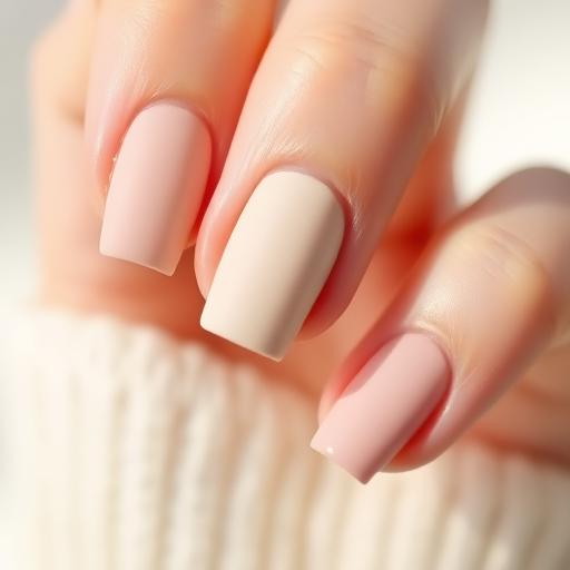 Minimalist neutral nail art